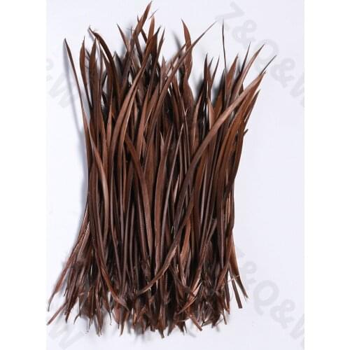 Natural 6-8 inch goose silk edge feather 15-20CM dyed brown DIY craft jewelry earrings performance costume decoration