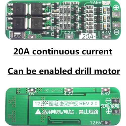 New 3S 20A Li-ion Lithium Battery 18650 Charger PCB BMS Protection Board For Drill Motor 12.6V Lipo Cell Module
