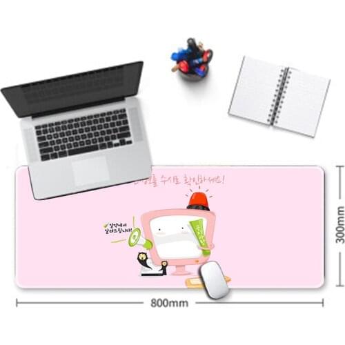 Office gaming mouse pad fashion printing rubber cartoon female cute thickening keyboard computer desk mat