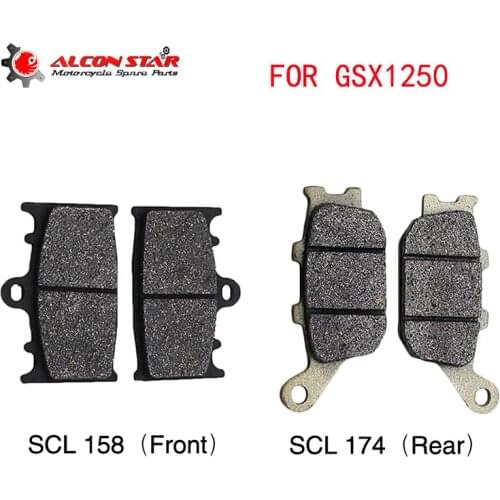 Alconstar Motorbike Front and Rear Brake Pads for Suzuki GSX1250 2010 2011 2012 Motorbike Brake Disks Pads Set
