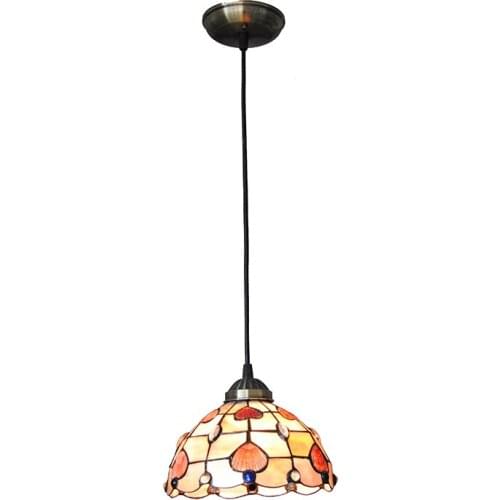 Mediterranean Style Pendant Lights Kitchen Restaurant Stained Glass Hanging Lamp American Countryside Lighting Droplight PL721