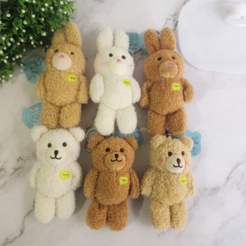 Festive lucky cute cartoon rabbit Little bear Soothing doll very soft Keychain Fine ornaments 17cm good quality christmase gift