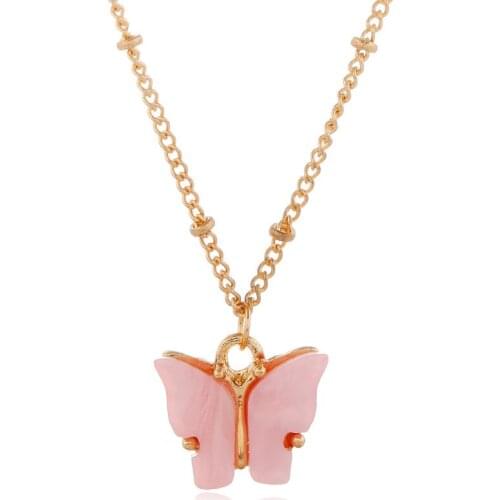 Cute Butterfly Pendant Necklace For Women Wedding Party Statement Necklace Steet Style Korean Fashion Necklace Jewelry Gifts