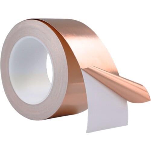 30M*0.06mm Thickness Single Electric Conduct Self-Adhesive Copper Foil Tape for Magnetic Radiation Electromagnetic Wave