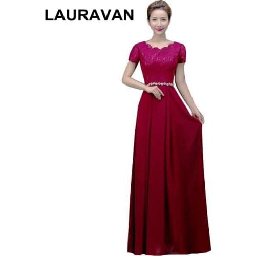 Latest fashion women ladies 2020 new arrival chiffon girls formal sexy long wine red burgundy bridesmaid dress a line dresses