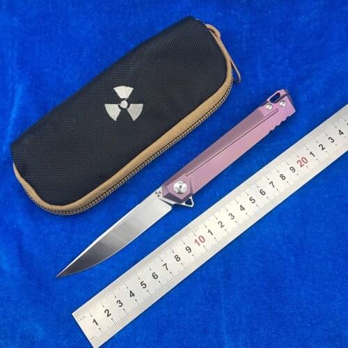 LEMIFSHE Flipper folding knife S35VN blade titanium alloy handle camping outdoor hunting fruit knife EDC tool