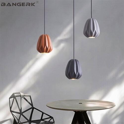 BANGERK Nordic Design Modern LED Pendant Lamp Loft Simple Resin Hanging Light Fixtures Home Decor Indoor Lighting Droplight