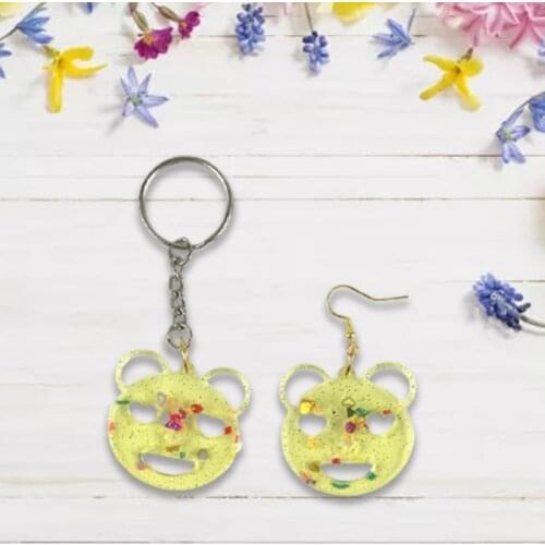 Super Glossy Bears Earring Mold Silicone Mold Epoxy Resin Jewelry Mold Resin Casting Pendant Mold for Diy B03B