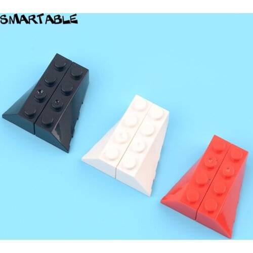 Smartable Wedge 2 x 4 Sloped Left+Right Building Blocks MOC Parts Toy Compatible Major Brands 43720+43721 15Pair/Lot
