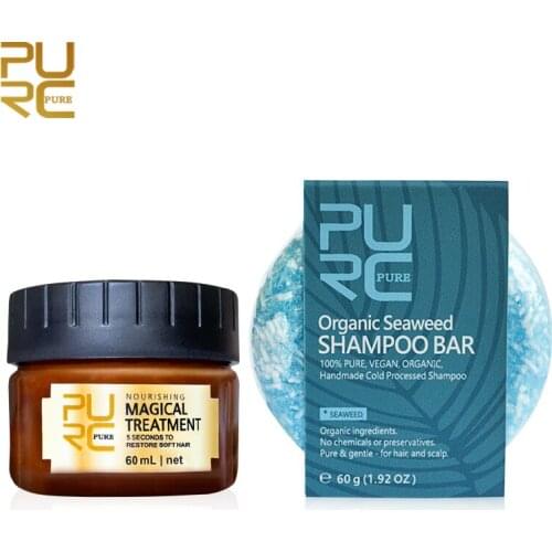 Seaweed Shampoo Bar Anti-dandruff and nourish hair with 5 seconds Shiny smooth hair Magical hair mask Set