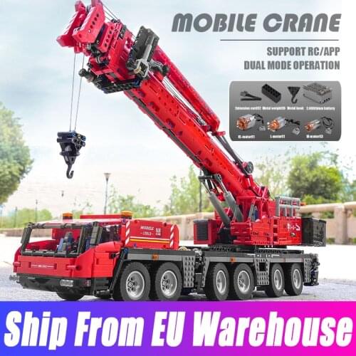 Mould King 17013 High-Tech LTM11200 APP RC Motorized Mobile GMK Crane Truck MOC-20920 Building Blocks Kids Toys Birthday Gifts
