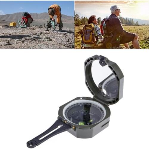 High Precision Magnetic Pocket Transit Geological Compass Scale 0-360 Degrees Outdoor Survival Camping Equipment Lightweight
