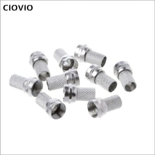 10 Pcs 75-5 F Connector Screw On Type For RG6 Satellite TV Antenna Coax Cable Twist-on