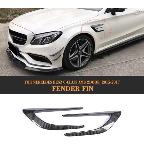 C Class Carbon Fiber Front trunk Side Fender Scoops guard for Mercedes Benz W205 C63 AMG 2 Door 2015 - 2017 2PCS Car Accessories
