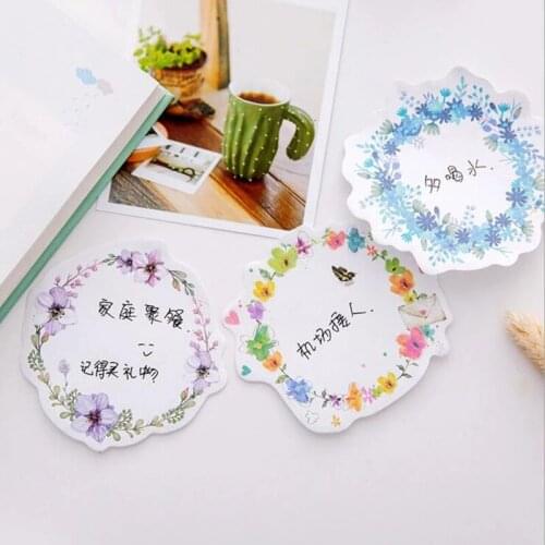 2 Packs Flower Butterfly Memo Pads Sticky Notes School Office Suply Stationery Notepad Say Thank You Birthday Pad