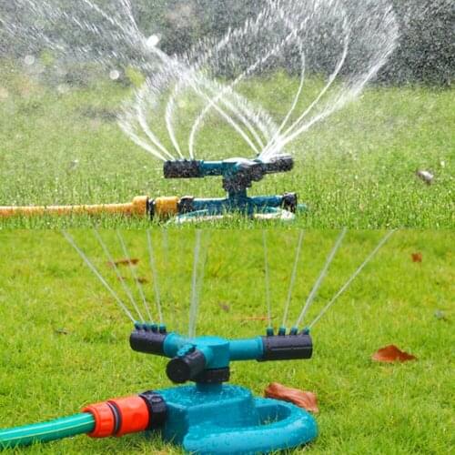 2021 360 Degree Automatic Grass lawn Watering Three-Arm Sprinkler with 4 Nozzles Household Garden Irrigation System
