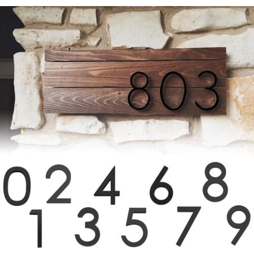 3D Modern House Number Home Door Address Numbers Garden Gate Mailbox Sign 0-9 UK Door Plates Home Decoration Ornaments