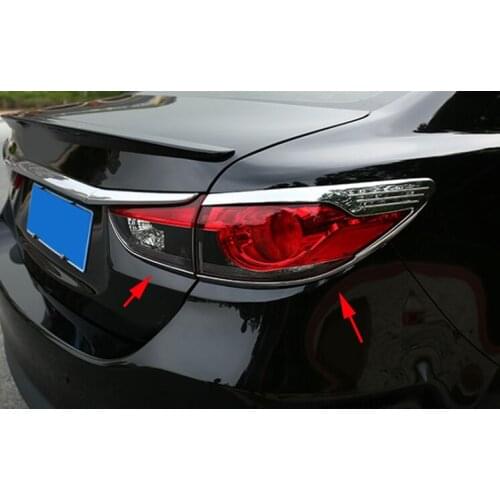 4pcs ABS Chrome Rear headlight Lamp Cover For Mazda 6 ATENZA 2013 2014 2015