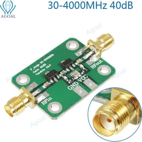 40dB Gain RF Broadband Amplifier Board AMP Module for FM HF VHF/UHF Ubs High Frequency Gain 30-4000MHz