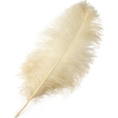 65--70cm Beige Ostrich Feathers For Wedding Stag Home Office Table Decoration Accessories Crafts 5/10pcs Plumes Big Pole