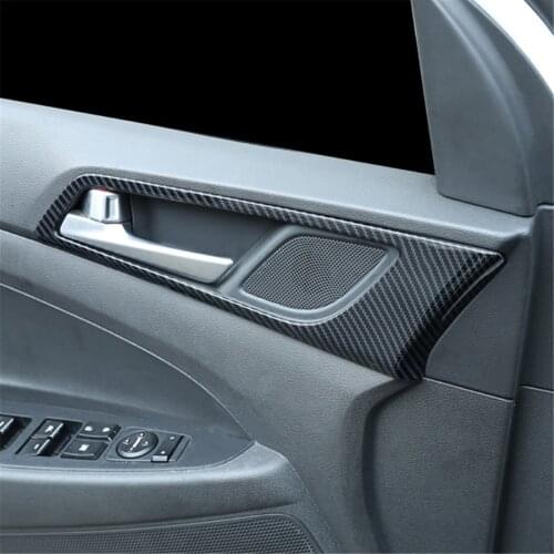 For Hyundai Tucson 2019 2020 Carbon Fiber Car Accessories Inner Door Handle Bowl Cover Trim Molding Auto Styling