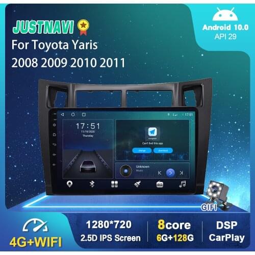 Android 10.0 Car Radio For Toyota Yaris 2008 2009 2010 2011 GPS Auto Multimedia Stereo Auto Player BT Carplay 6G 128G DSP No DVD