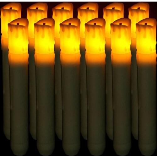 Baoblaze 50x Battery Long LED Taper Candle for Church Home Wedding Party Decor 155mm, Wholesale