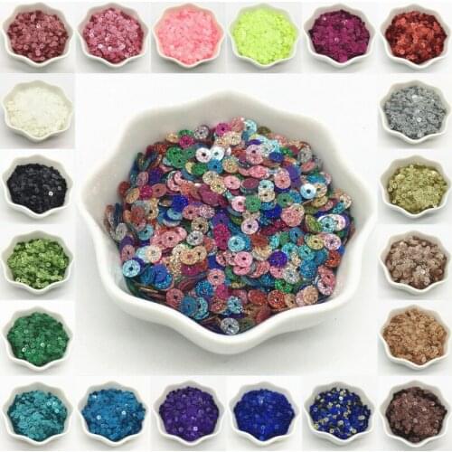 4mm Sequins with Flash Powder PVC Glitter Sequin Paillette Sewing Craft with 1 Side Hole Diy Garment Accessories 20g