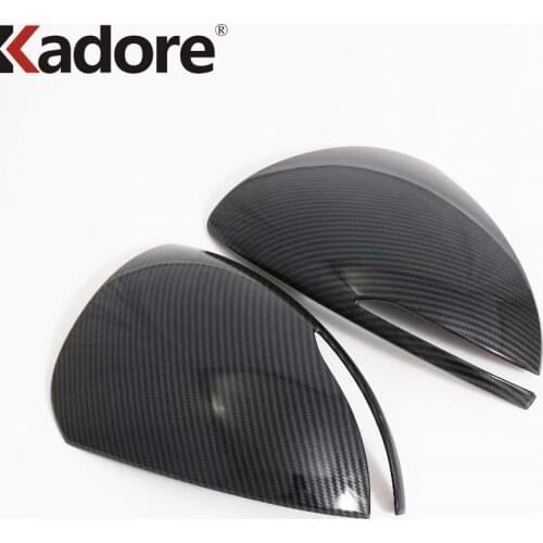 ABS Carbon Fiber Side Door Rearview Mirror Cover Trims Car Styling Sticker Exterior Accessories For Hyundai Sonata 2020 2021
