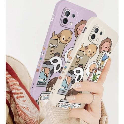 Side Printed Puppy Phone Case For Xiaomi Mi 11 10T 10 lite 9T Note 10 Redmi Note 10 9 9T 8 8Pro 7 7Pro 9 9A K40 K30 Cover