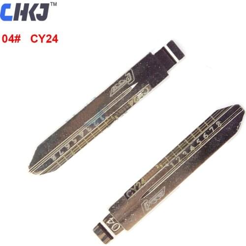 CHKJ 10pcs/lot Engraved Line Key CY24 Scale Shearing Teeth Blank Key NO.4 For Chrysler 300C Cruiser Cherokee Dodge Jeep