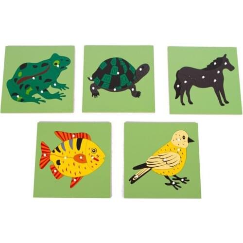 Kid Wooden Cartoon Animal Plant Panels Puzzle Children Teaching Aids Education Learning Toys For Children Game Puzzle Toys
