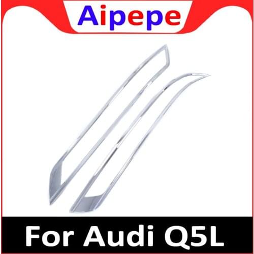 For Audi Q5 FY 2018 2019 Car Styling Bright ABS Chrome Rear Tail Fog Light Lamp Frame Cover Trim 2PCS