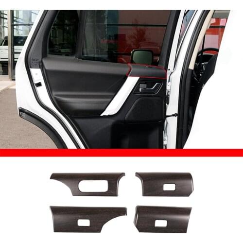 For Land Rover Freelander 2 2007-2015 Car Window Lift Button Switch Frame Cover Trim ABS Oak Grain 4 Pcs Interior Accessories