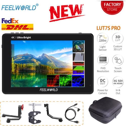 FEELWORLD New LUT7S PRO 7 Inch 2200nits DSLR Camera Field Monitor Ultra Bright 3D LUT Touch Screen 4K HDMI 3G-SDI Input Output