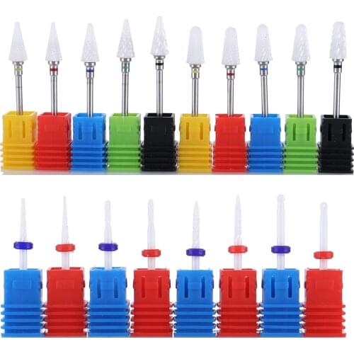 Ceramic Carbide Nail Drill Bits Milling Cutter for Electric Manicure Apparatus Removing Gel Acrylic Cuticle Gringing Heads