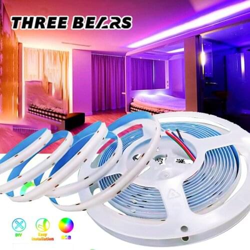 RGB COBLED Light Strip 768LEDs/m24V IP20 High-Density Flexible COB Color Light With 5 m/Roll Application Living Room Bedroom