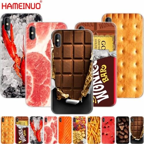 HAMEINUO Food Biscuits chocolates meat design cell phone Cover case for iphone X 8 7 6 4 4s 5 5s SE 5c 6s plus