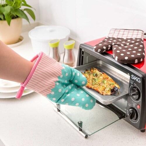 Cotton Oven Mitt Kitchen Cooking Microwave Oven Gloves Pot Holder Heatproof Mitts BBQ Gloves Camping Potholder