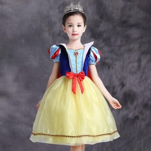 Girl princess costumes kids clothes dress party clothing Princess Snow White Party Tutu Dresses kids formal dress with cloak