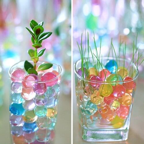 Colorful Pearl Gel Ball Polymer Hydrogel Crystal Mud Soil Water Beads Grow Magic Jelly Wedding Home Party plant potted 5z