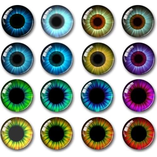 20Pcs 8/10/12/14/16/18/20mm Super Thin Blythe Doll Eyes Photo Round Glass Cabochon Flat Back Fit To DIY Blyth Doll Eye Chips