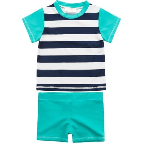 Wishere Striped Kids Boys Beach Wear Two Pieces Baby Boys Swimsuit