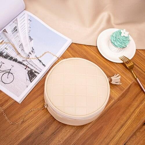 Solid color one shoulder small round bag travel bag sweet lovely wild portable fringed temperament charm fashion personality