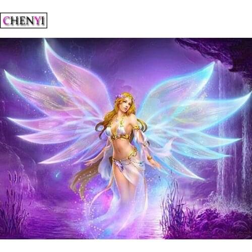 CHENYI DIY Diamond Embroidery Square Rhinestone Girl Elf Diamond Painting Cross Stitch Needlework Art Craft Cartoon Wall Decor