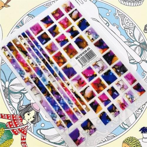 MG181030-05 MG190102-06 Marble agate pattern texture 3D Back glue Nail Art Stickers Decals Sliders Nail ornament decoration