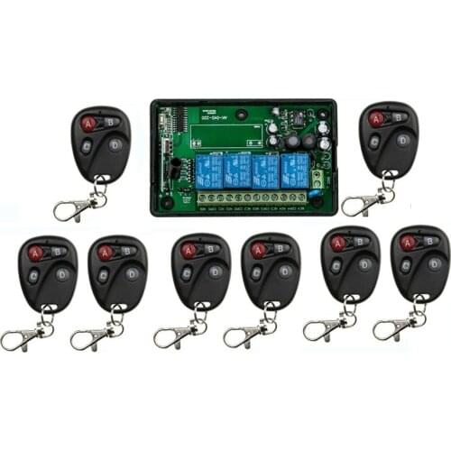 AC 110V 220V 240V RF 4CH Voltage Multi-Function Wireless Remote Control and Receiver Smart home & 8 remote & 1 receiver