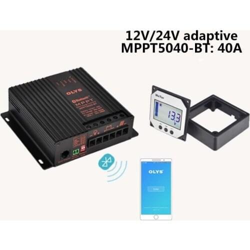 Mppt 20A/40A Bluetooth Mppt Solar Charge Controller SOC Intelligent Controller Car Home Power Supply Charge Controller 12/24V