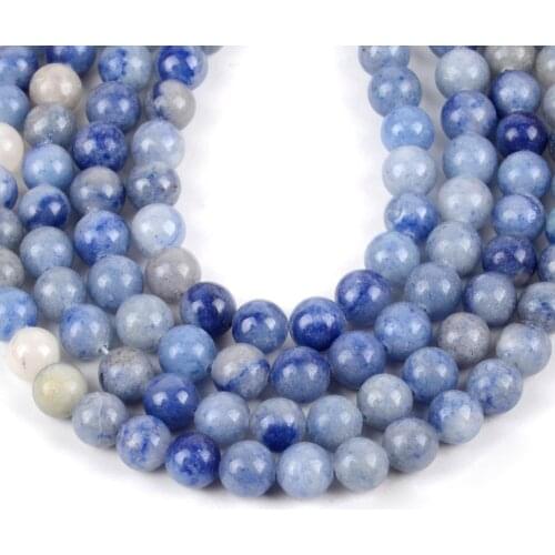 Natural Blue Aventurine Stone Round Loose Beads For Jewelry Making 4-12mm Spacer Beads Fit Diy Bracelet Necklace Accessory 15