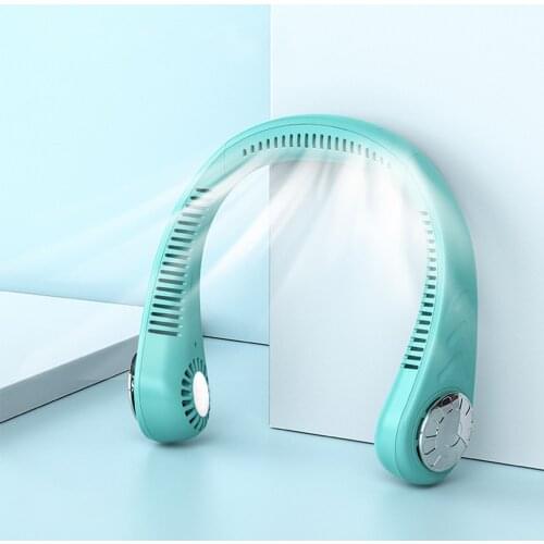 New Summer Mini Neck Fan Portable Bladeless Fan USB Rechargeable Leafless Hanging Fans Air Cooler Cooling Wearable Neckband Fans